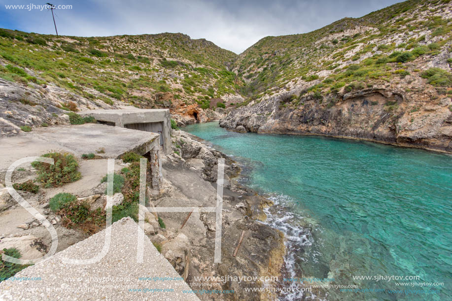 Panorama of Limnionas beach bay at Zakynthos island, Greece