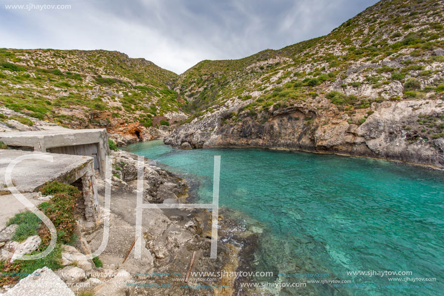 Panorama of Limnionas beach bay at Zakynthos island, Greece