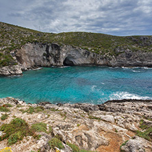 Panorama of Limnionas beach bay at Zakynthos island, Greece