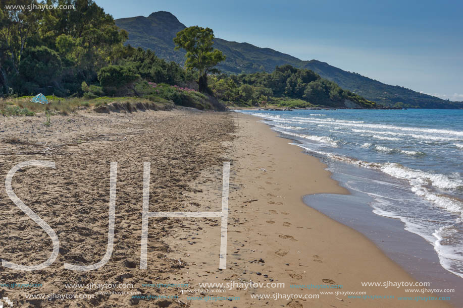 Small beach with clean waters in Zakynthos island, Greece