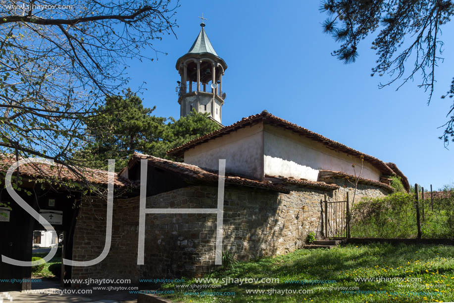LYASKOVSKI MONASTERY, VELIKO TARNOVO, BULGARIA - APRIL 11, 2017: Medieval buildings in Lyaskovski Monastery St. Peter and  St. Paul near village of Arbanasi, Veliko Tarnovo region, Bulgaria