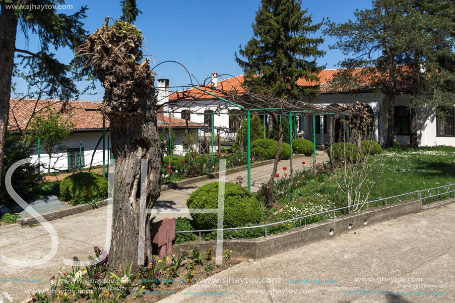 LYASKOVSKI MONASTERY, VELIKO TARNOVO, BULGARIA - APRIL 11, 2017: Medieval buildings in Lyaskovski Monastery St. Peter and  St. Paul near village of Arbanasi, Veliko Tarnovo region, Bulgaria