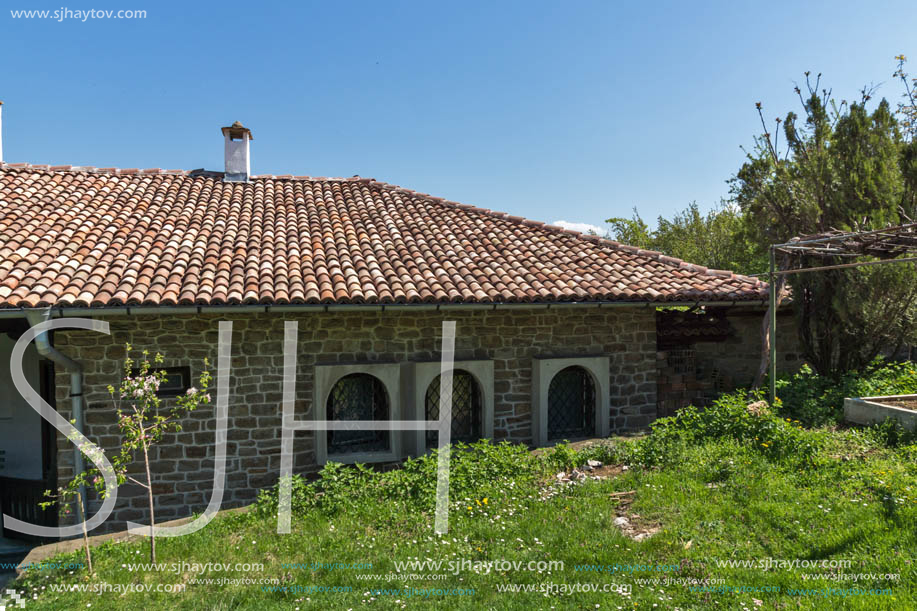 LYASKOVSKI MONASTERY, VELIKO TARNOVO, BULGARIA - APRIL 11, 2017: Medieval buildings in Lyaskovski Monastery St. Peter and  St. Paul near village of Arbanasi, Veliko Tarnovo region, Bulgaria