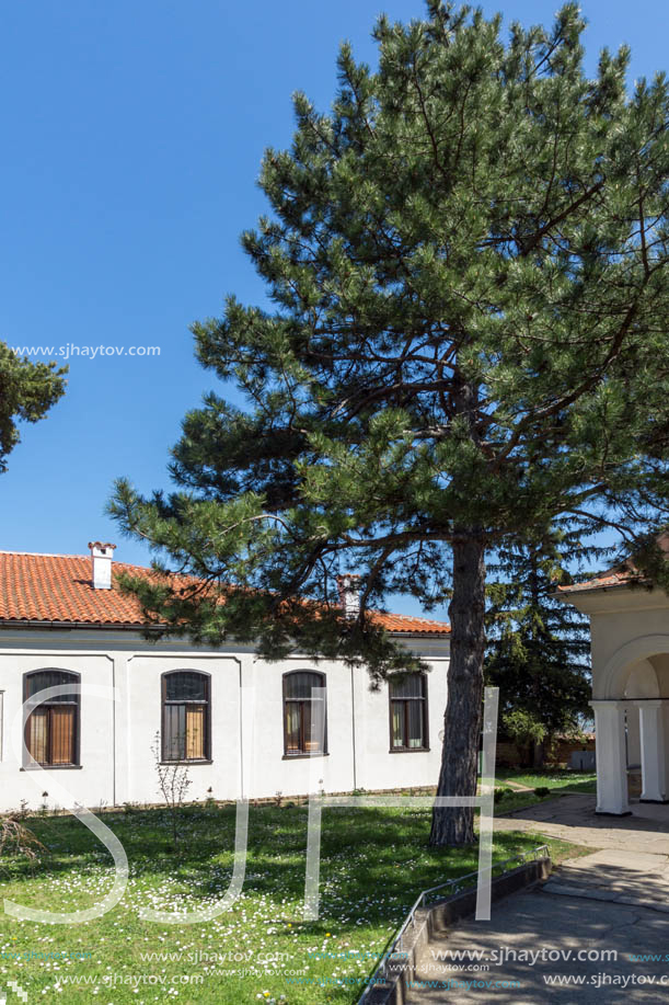 LYASKOVSKI MONASTERY, VELIKO TARNOVO, BULGARIA - APRIL 11, 2017: Medieval buildings in Lyaskovski Monastery St. Peter and  St. Paul near village of Arbanasi, Veliko Tarnovo region, Bulgaria