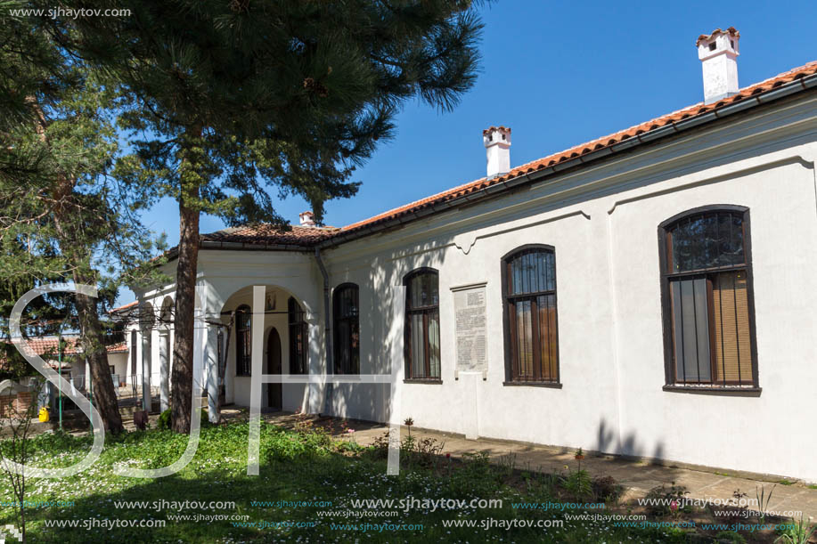 LYASKOVSKI MONASTERY, VELIKO TARNOVO, BULGARIA - APRIL 11, 2017: Medieval buildings in Lyaskovski Monastery St. Peter and  St. Paul near village of Arbanasi, Veliko Tarnovo region, Bulgaria