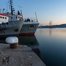 SOZOPOL, BULGARIA - JULY 11, 2016: Sunset at the port of Sozopol, Burgas Region, Bulgaria