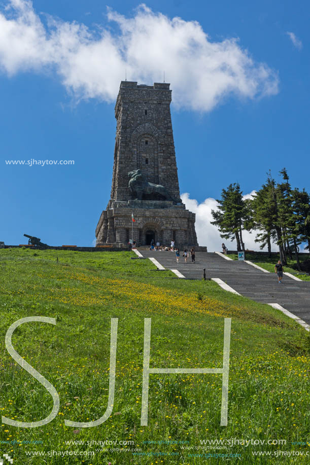 SHIPKA, BULGARIA - JULY 6, 2018:  Summer view of Monument to Liberty Shipka, Stara Zagora Region, Bulgaria