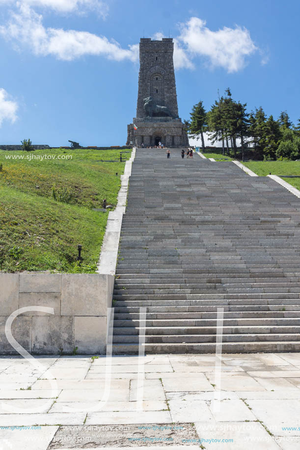 SHIPKA, BULGARIA - JULY 6, 2018:  Summer view of Monument to Liberty Shipka, Stara Zagora Region, Bulgaria