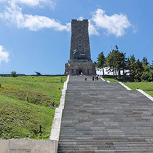 SHIPKA, BULGARIA - JULY 6, 2018:  Summer view of Monument to Liberty Shipka, Stara Zagora Region, Bulgaria