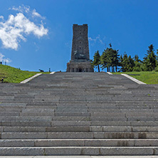 SHIPKA, BULGARIA - JULY 6, 2018:  Summer view of Monument to Liberty Shipka, Stara Zagora Region, Bulgaria