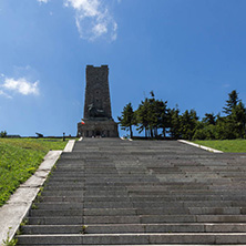 SHIPKA, BULGARIA - JULY 6, 2018:  Summer view of Monument to Liberty Shipka, Stara Zagora Region, Bulgaria