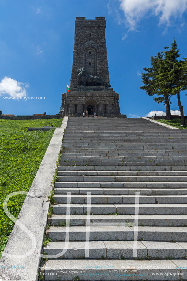 SHIPKA, BULGARIA - JULY 6, 2018:  Summer view of Monument to Liberty Shipka, Stara Zagora Region, Bulgaria