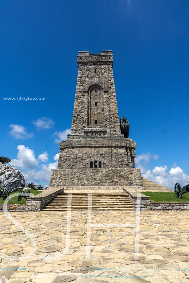 SHIPKA, BULGARIA - JULY 6, 2018:  Summer view of Monument to Liberty Shipka, Stara Zagora Region, Bulgaria