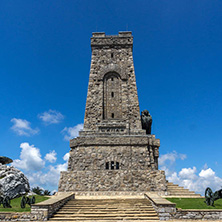 SHIPKA, BULGARIA - JULY 6, 2018:  Summer view of Monument to Liberty Shipka, Stara Zagora Region, Bulgaria