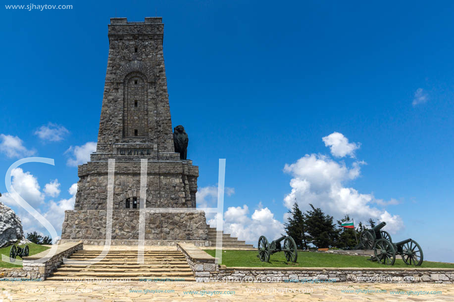 SHIPKA, BULGARIA - JULY 6, 2018:  Summer view of Monument to Liberty Shipka, Stara Zagora Region, Bulgaria