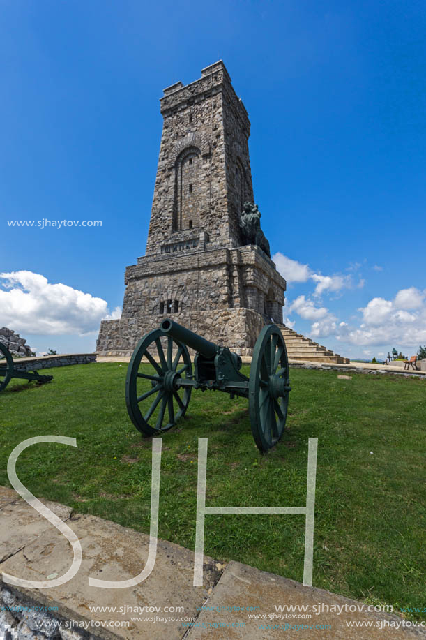 SHIPKA, BULGARIA - JULY 6, 2018:  Summer view of Monument to Liberty Shipka, Stara Zagora Region, Bulgaria