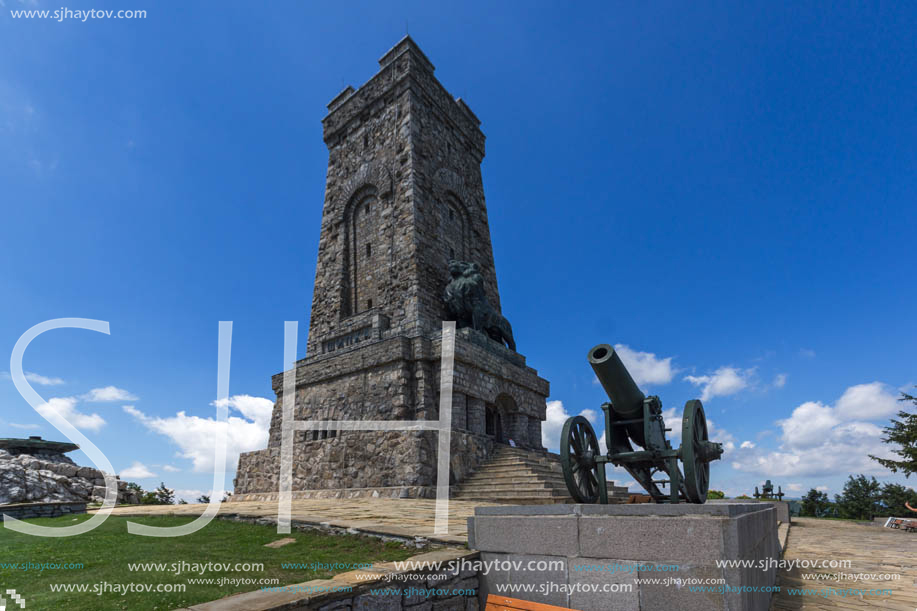 SHIPKA, BULGARIA - JULY 6, 2018:  Summer view of Monument to Liberty Shipka, Stara Zagora Region, Bulgaria