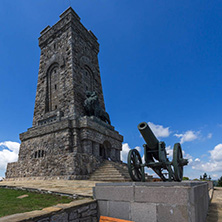 SHIPKA, BULGARIA - JULY 6, 2018:  Summer view of Monument to Liberty Shipka, Stara Zagora Region, Bulgaria