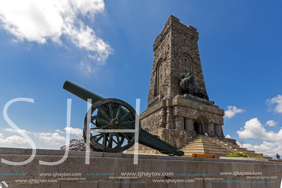 SHIPKA, BULGARIA - JULY 6, 2018:  Summer view of Monument to Liberty Shipka, Stara Zagora Region, Bulgaria