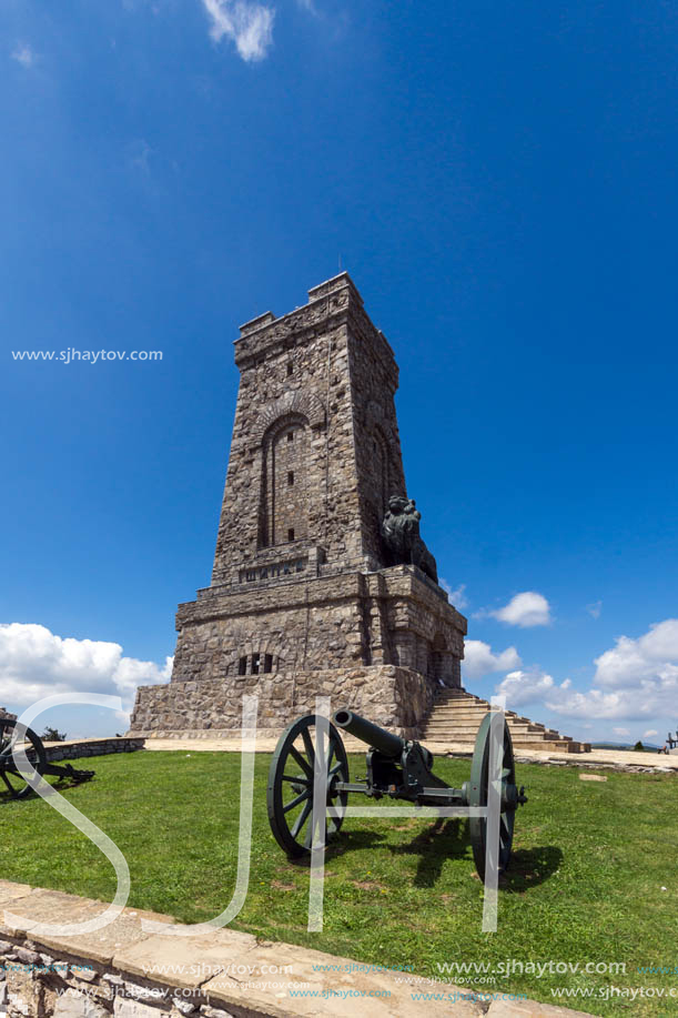 SHIPKA, BULGARIA - JULY 6, 2018:  Summer view of Monument to Liberty Shipka, Stara Zagora Region, Bulgaria