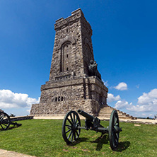 SHIPKA, BULGARIA - JULY 6, 2018:  Summer view of Monument to Liberty Shipka, Stara Zagora Region, Bulgaria