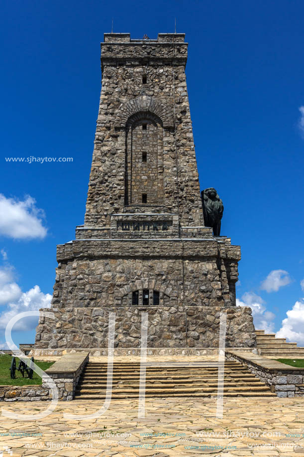 SHIPKA, BULGARIA - JULY 6, 2018:  Summer view of Monument to Liberty Shipka, Stara Zagora Region, Bulgaria