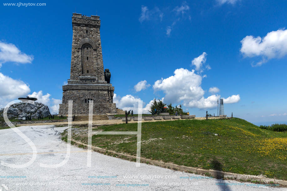 SHIPKA, BULGARIA - JULY 6, 2018:  Summer view of Monument to Liberty Shipka, Stara Zagora Region, Bulgaria