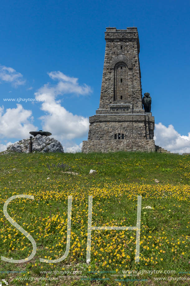 SHIPKA, BULGARIA - JULY 6, 2018:  Summer view of Monument to Liberty Shipka, Stara Zagora Region, Bulgaria