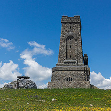 SHIPKA, BULGARIA - JULY 6, 2018:  Summer view of Monument to Liberty Shipka, Stara Zagora Region, Bulgaria