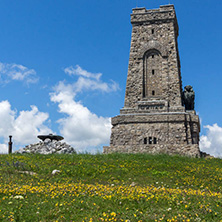 SHIPKA, BULGARIA - JULY 6, 2018:  Summer view of Monument to Liberty Shipka, Stara Zagora Region, Bulgaria