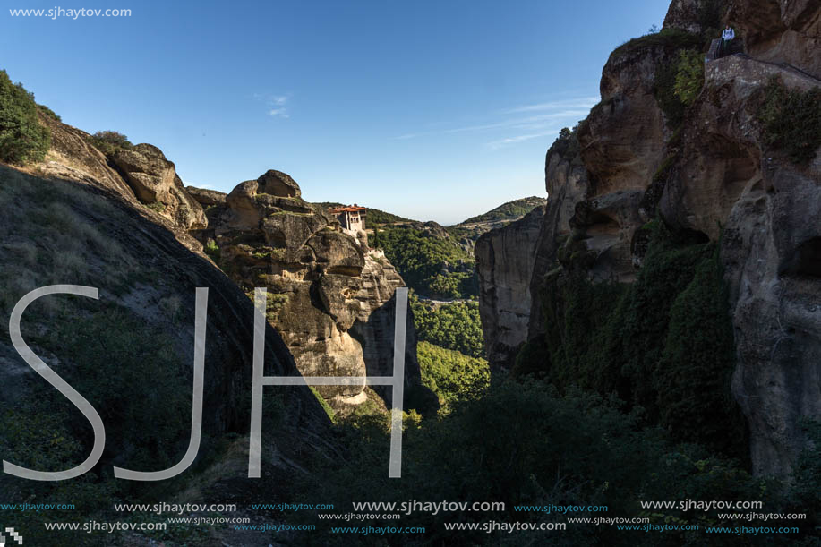 Amazing view of Holy Monastery of Varlaam in Meteora, Thessaly, Greece