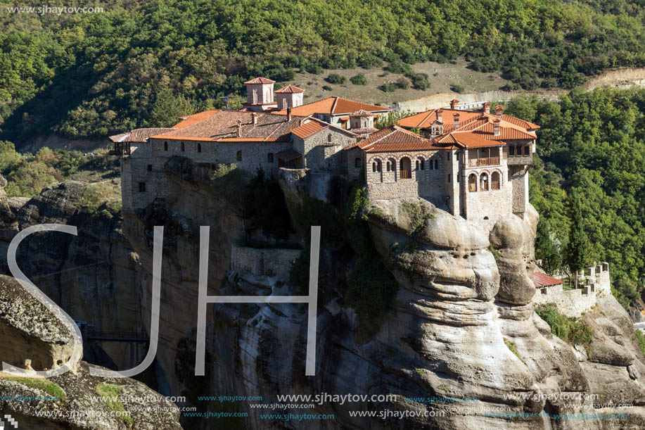 Amazing view of Holy Monastery of Varlaam in Meteora, Thessaly, Greece