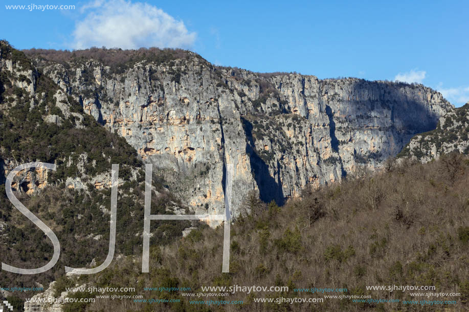 Amazing landscape of Vikos gorge and Pindus Mountains, Zagori, Epirus, Greece