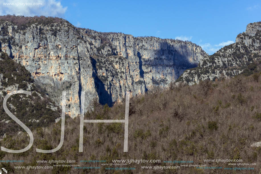 Amazing landscape of Vikos gorge and Pindus Mountains, Zagori, Epirus, Greece