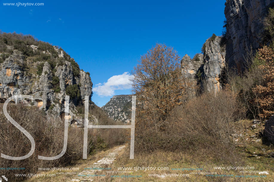 Amazing landscape of Vikos gorge and Pindus Mountains, Zagori, Epirus, Greece