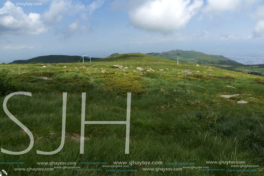 Landscape with hills of Vitosha Mountain, Sofia City Region, Bulgaria