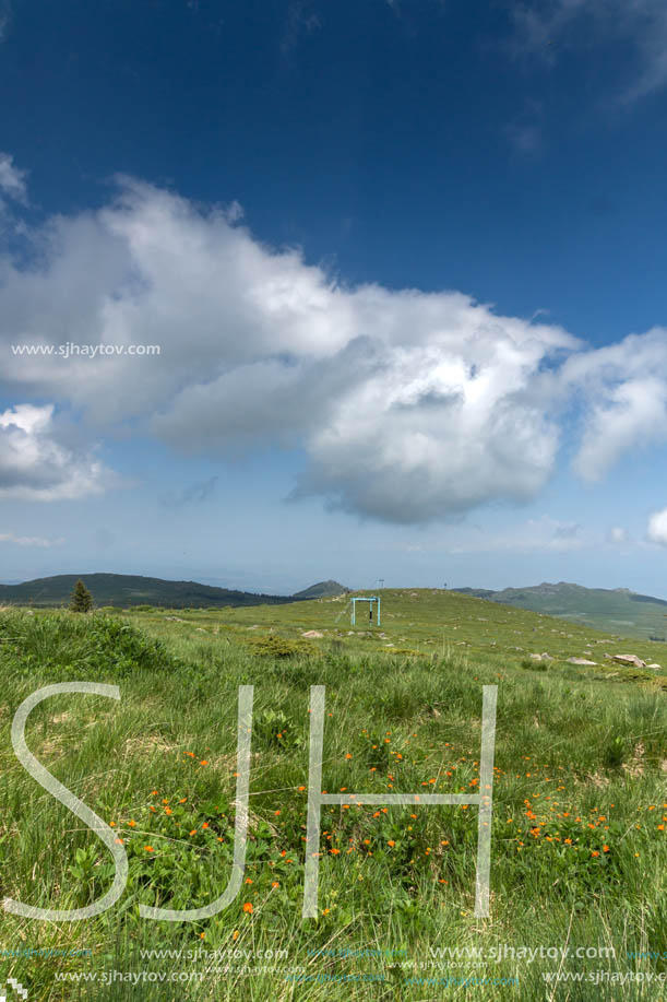 Landscape with hills of Vitosha Mountain, Sofia City Region, Bulgaria