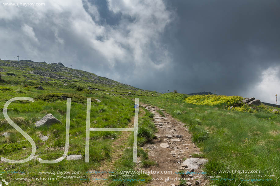 Landscape with hills of Vitosha Mountain, Sofia City Region, Bulgaria