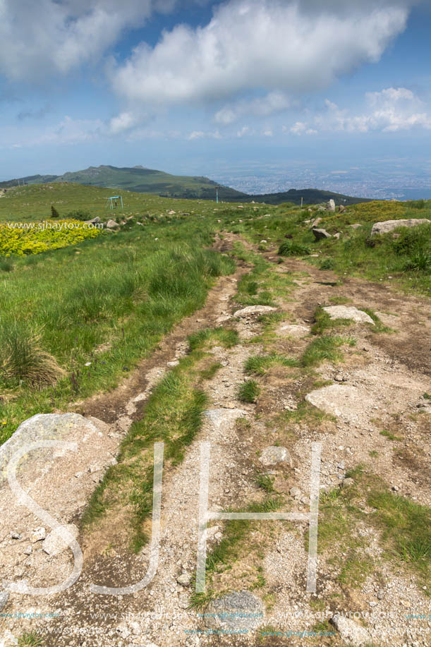 Landscape with hills of Vitosha Mountain, Sofia City Region, Bulgaria