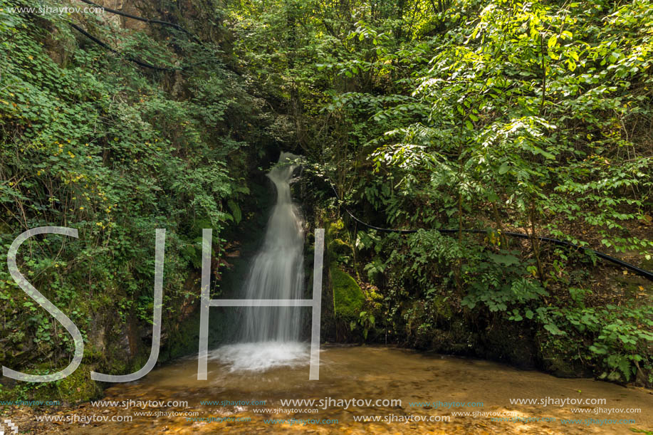 Landscape of First Gabrovo waterfall cascade in Belasica Mountain, Novo Selo, Republic of Macedonia