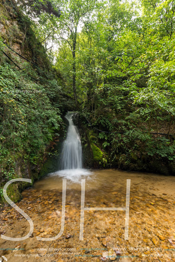 Landscape of First Gabrovo waterfall cascade in Belasica Mountain, Novo Selo, Republic of Macedonia