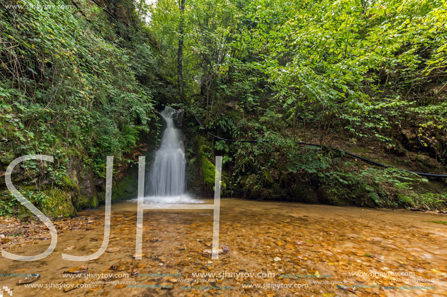 Landscape of First Gabrovo waterfall cascade in Belasica Mountain, Novo Selo, Republic of Macedonia