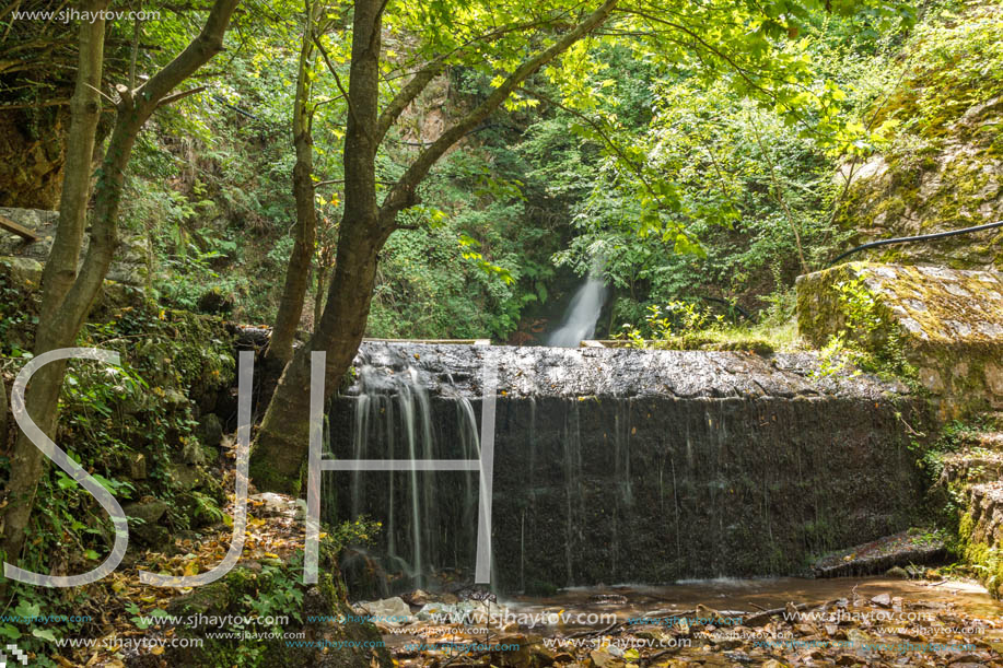 Landscape of First Gabrovo waterfall cascade in Belasica Mountain, Novo Selo, Republic of Macedonia