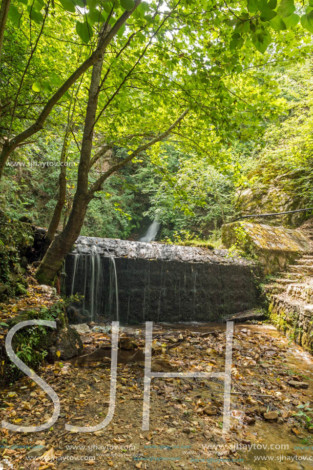 Landscape of First Gabrovo waterfall cascade in Belasica Mountain, Novo Selo, Republic of Macedonia