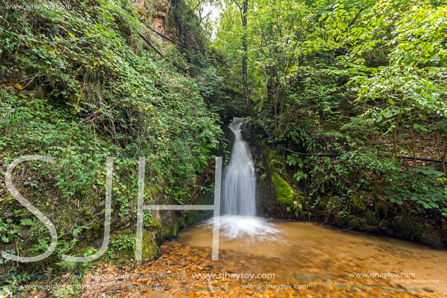 Amazing view of First Gabrovo waterfall in Belasica Mountain, Novo Selo, Republic of Macedonia