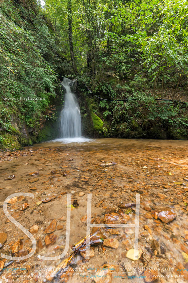 Amazing view of First Gabrovo waterfall in Belasica Mountain, Novo Selo, Republic of Macedonia