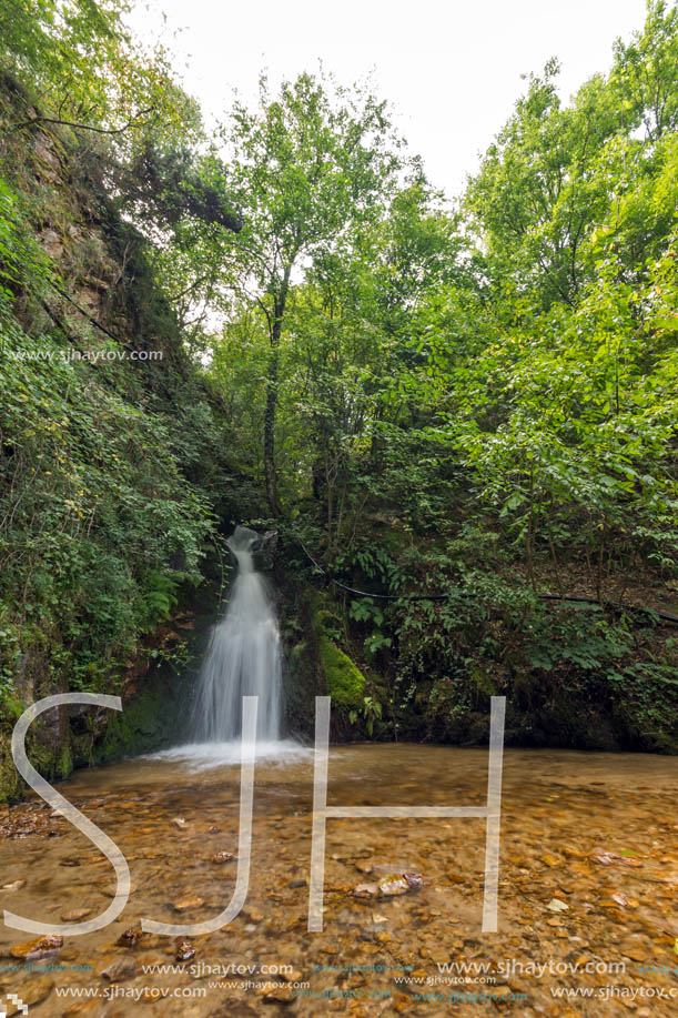 Amazing view of First Gabrovo waterfall in Belasica Mountain, Novo Selo, Republic of Macedonia