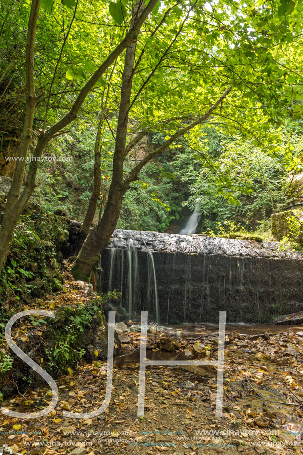 Amazing view of First Gabrovo waterfall in Belasica Mountain, Novo Selo, Republic of Macedonia