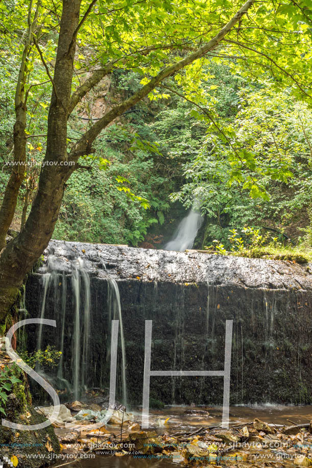 Amazing view of First Gabrovo waterfall in Belasica Mountain, Novo Selo, Republic of Macedonia