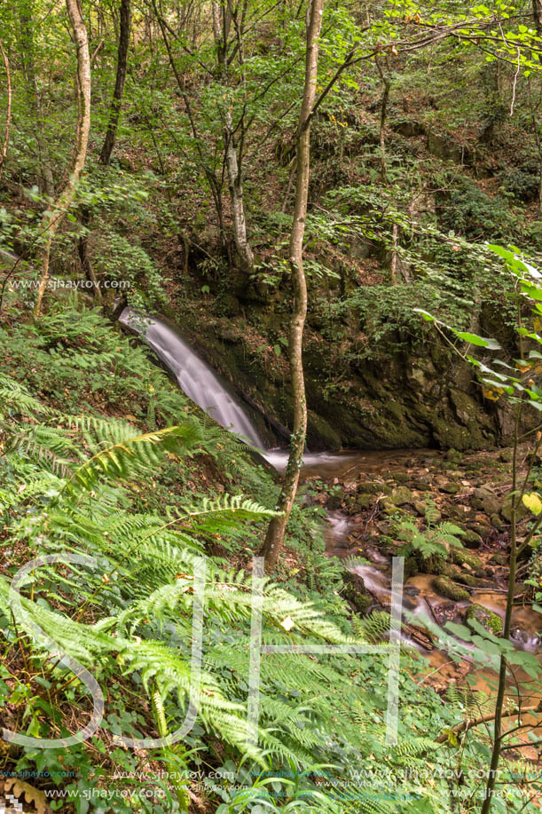 Landscape with Second Gabrovo waterfall in Belasica Mountain, Novo Selo, Republic of Macedonia